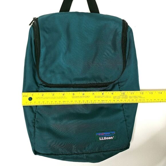 Vintage 80s LL Bean Small Hunting Utility Bag w/Hook Nylon Teal Outdoors Camping - Picture 2 of 6